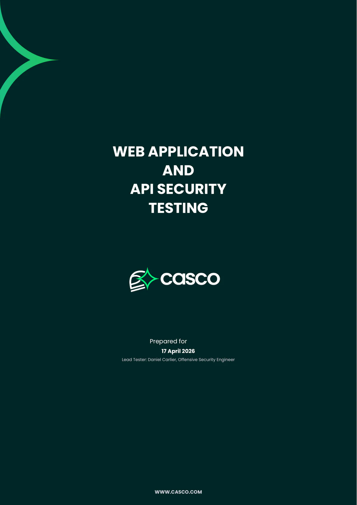 Sample Casco pentest report page 1