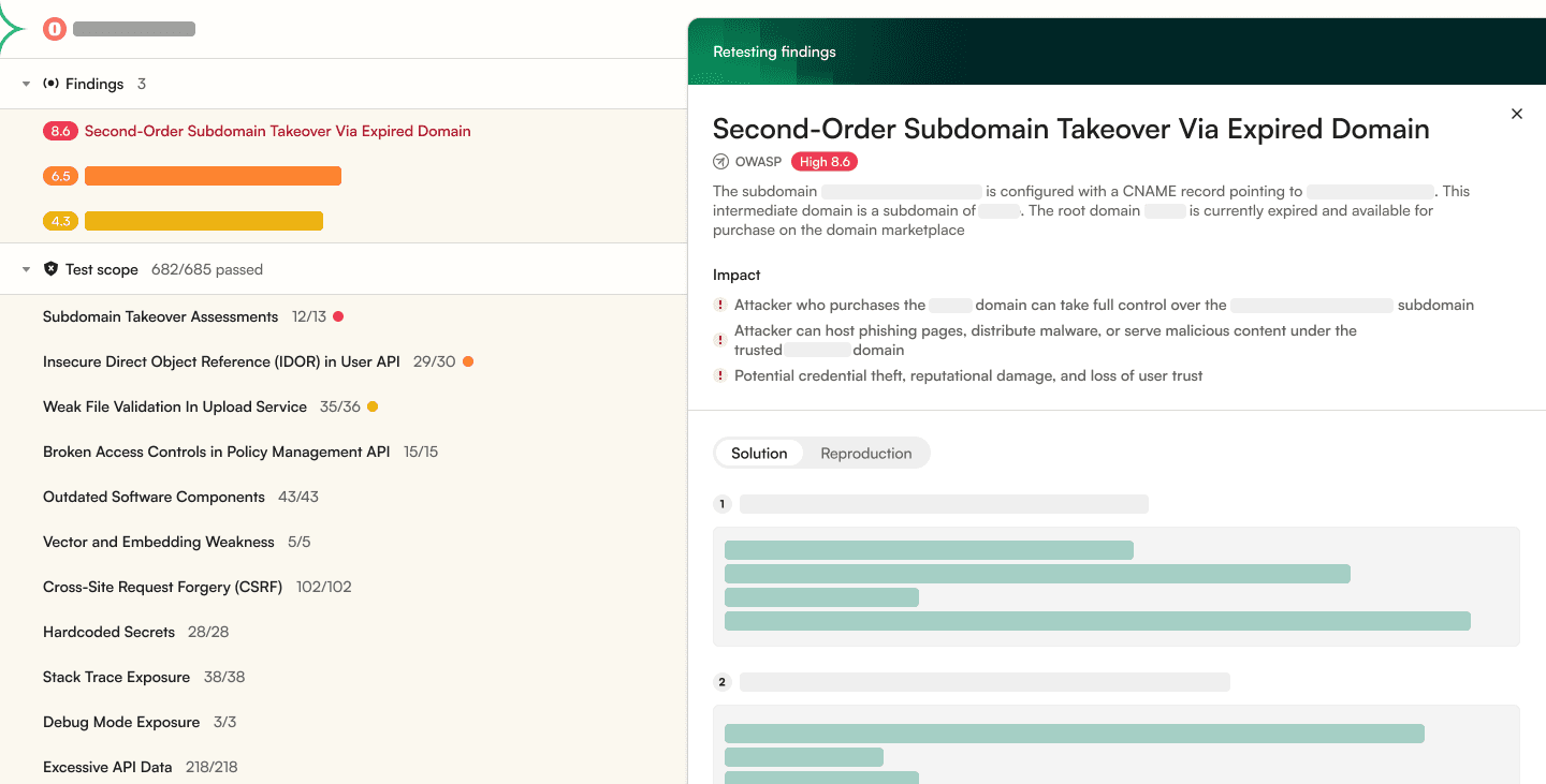 Screenshot of the Casco console