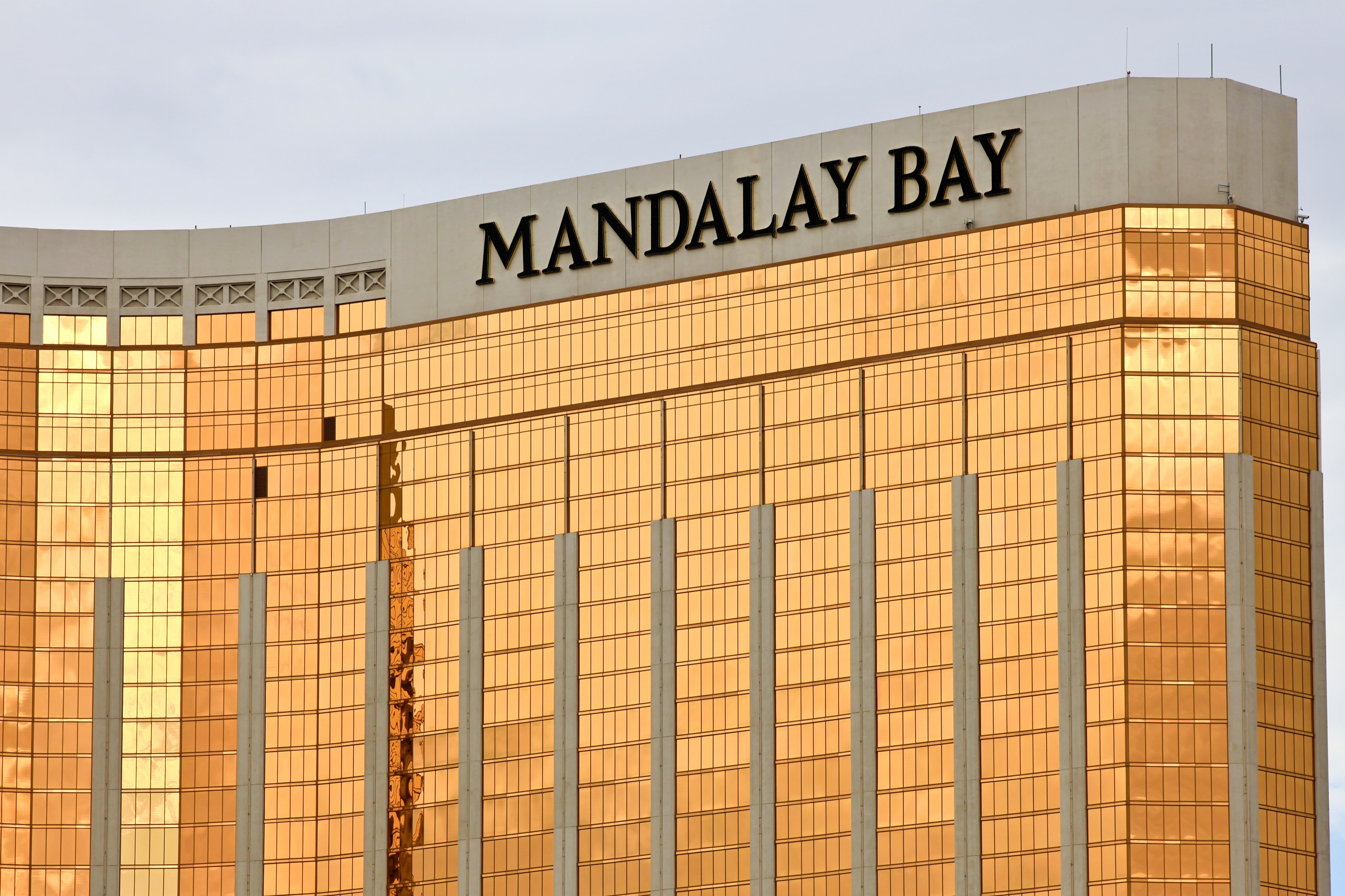 The golden exterior of Mandalay Bay in Las Vegas