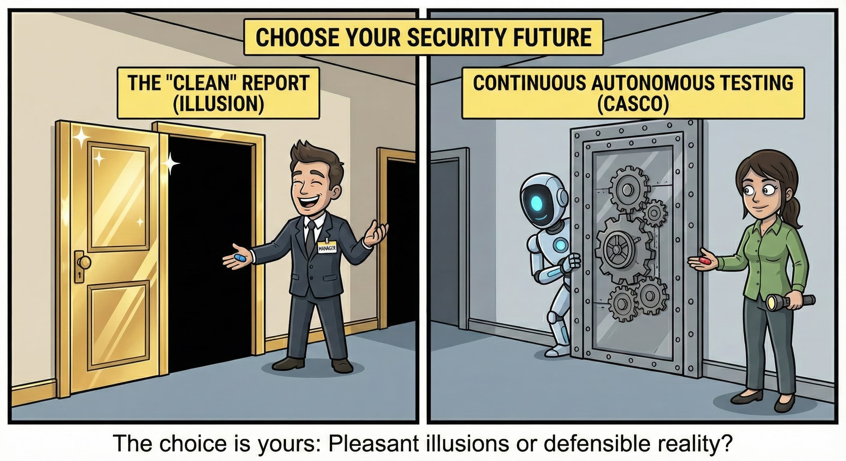 Meme showing a clean pentest report