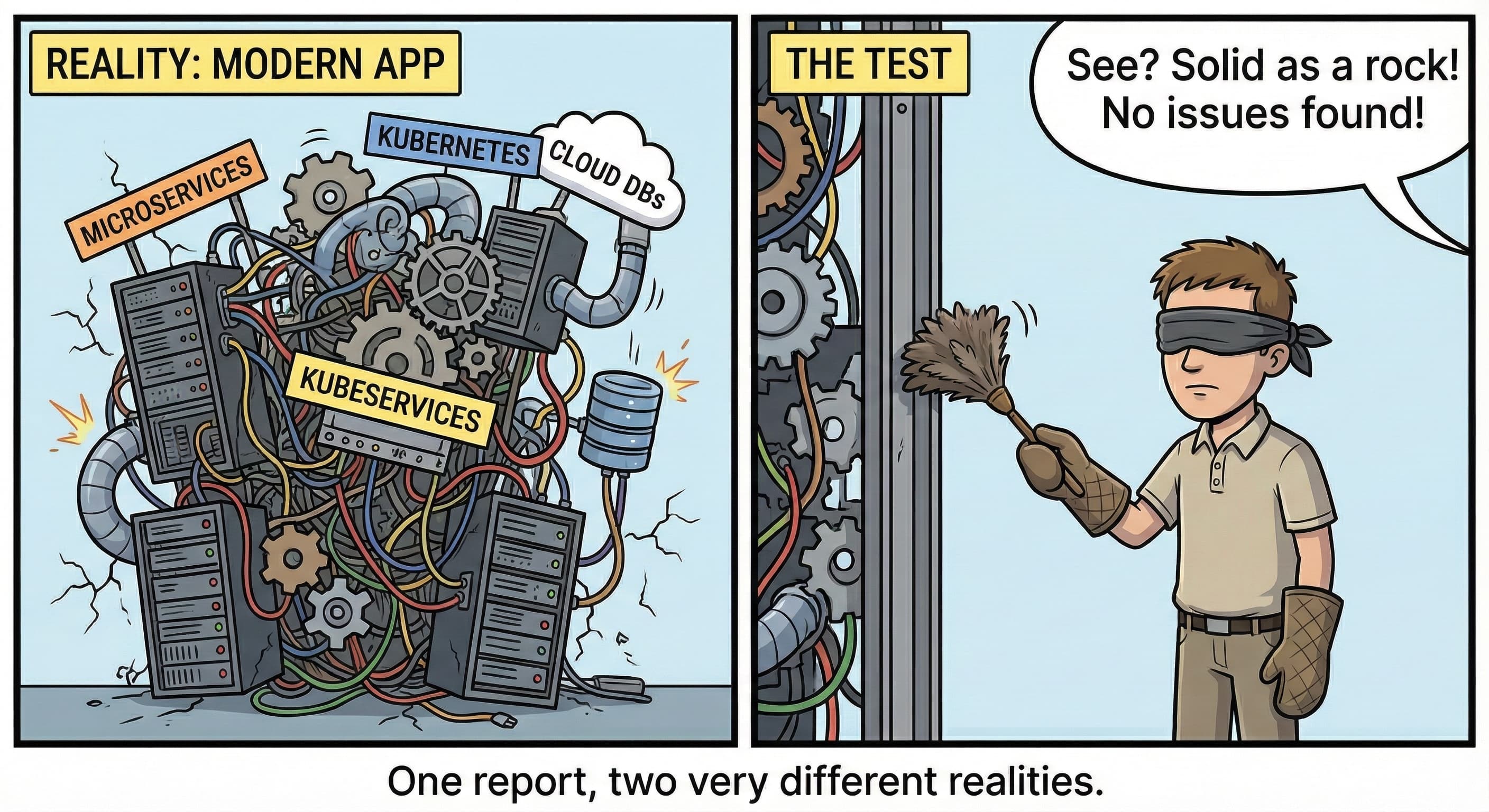 Meme showing a clean pentest report