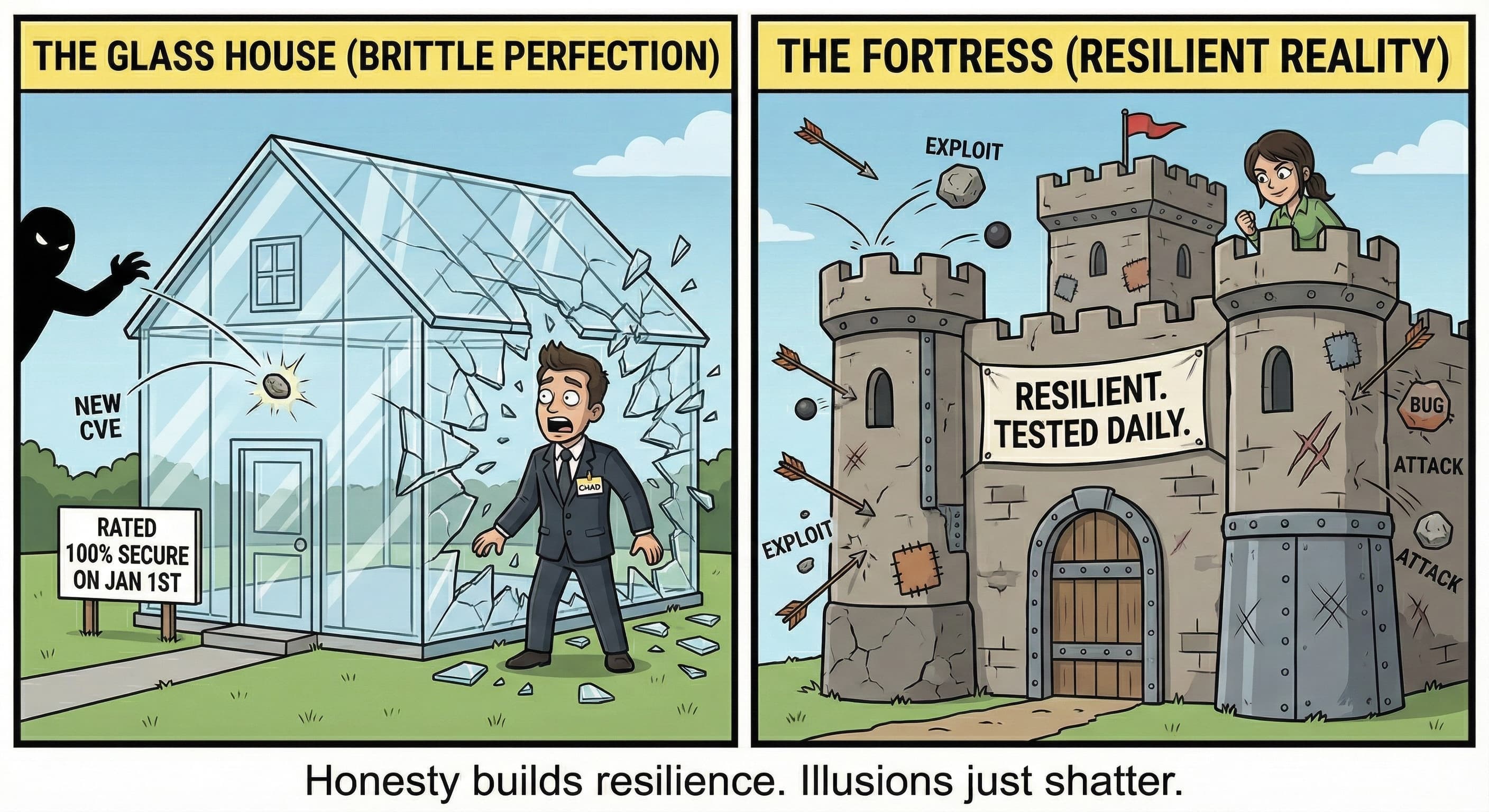 Meme showing a clean pentest report