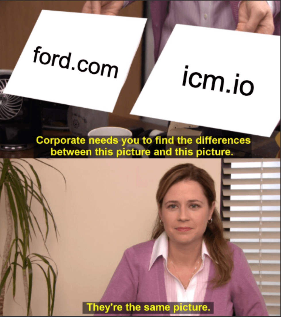 Ford.com's subdomain points to icm.io