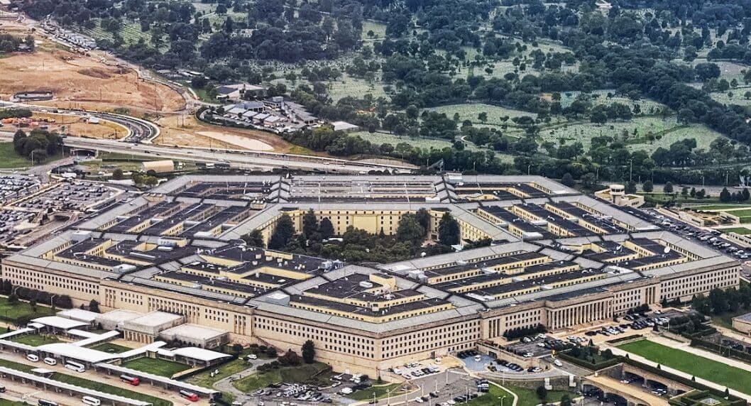 An aerial view of the Pentagon