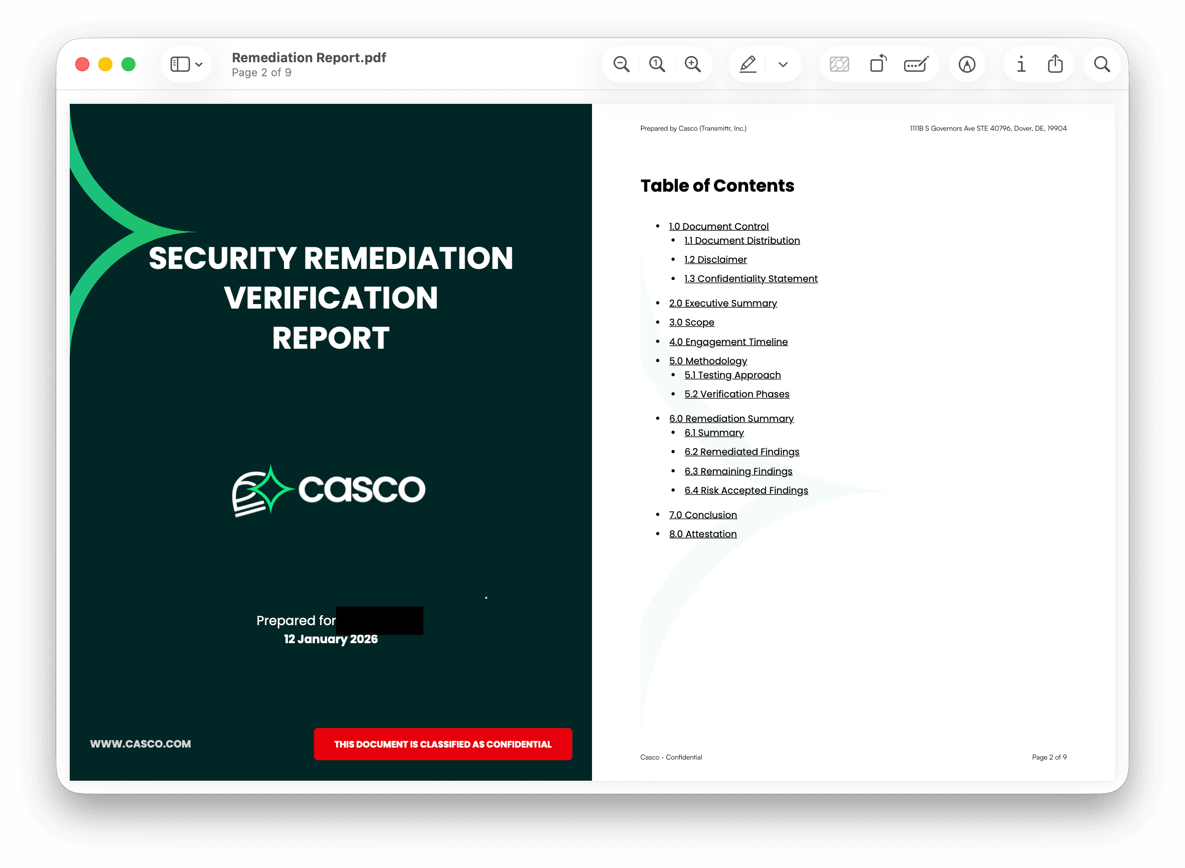 Remediation report